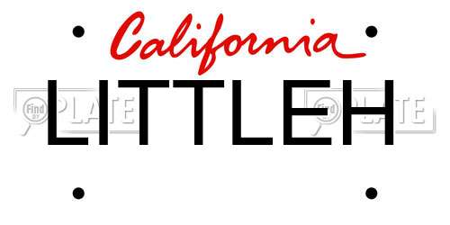 LITTLEH California License Plate