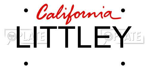 LITTLEY California License Plate
