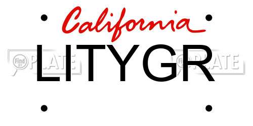 LITYGR California License Plate
