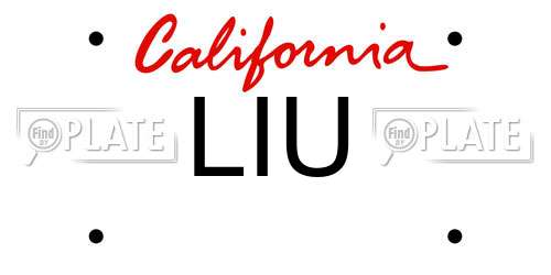 LIU California License Plate