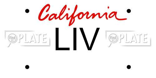 LIV California License Plate