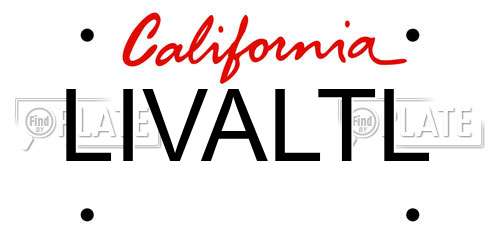 LIVALTL California License Plate