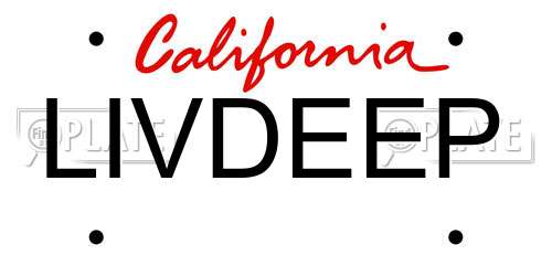 LIVDEEP California License Plate