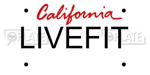 LIVEFIT California License Plate