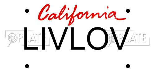 LIVLOV California License Plate