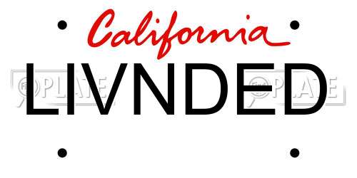 LIVNDED California License Plate