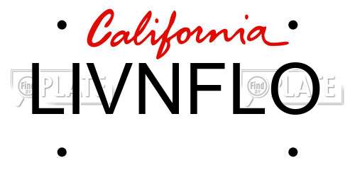 LIVNFLO California License Plate