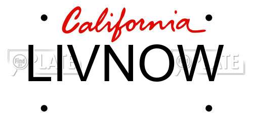 LIVNOW California License Plate