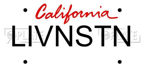 LIVNSTN California License Plate