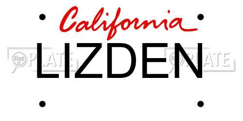 LIZDEN California License Plate