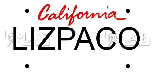 LIZPACO California License Plate