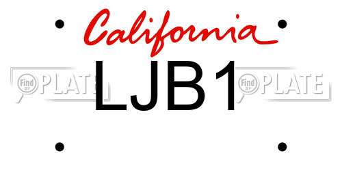 LJB1 California License Plate