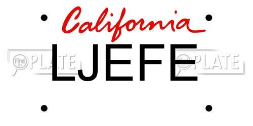 LJEFE California License Plate
