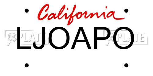 LJOAPO California License Plate