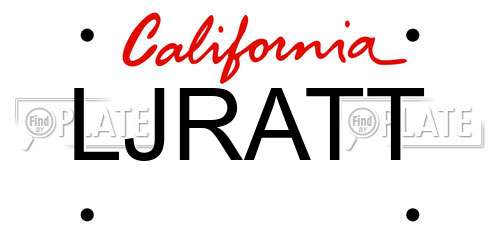 LJRATT California License Plate