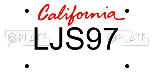 LJS97 California License Plate