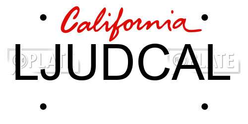 LJUDCAL California License Plate