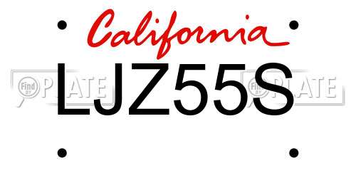LJZ55S California License Plate