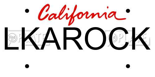 LKAROCK California License Plate
