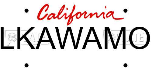 LKAWAMO California License Plate
