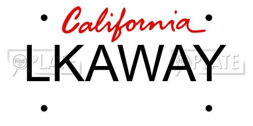 LKAWAY California License Plate