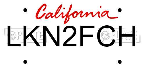 LKN2FCH California License Plate