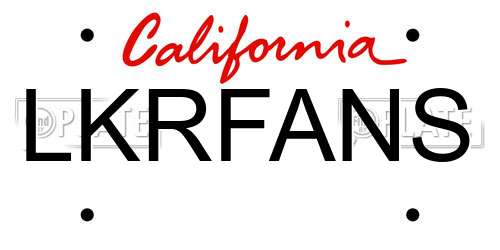 LKRFANS California License Plate