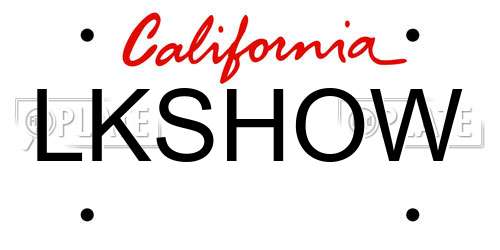 LKSHOW California License Plate