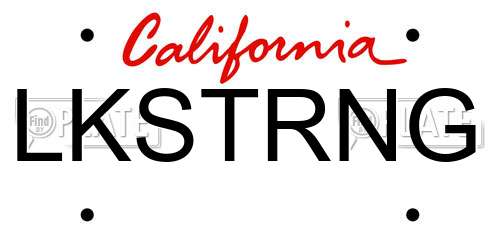 LKSTRNG California License Plate