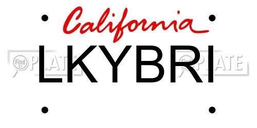LKYBRI California License Plate