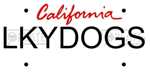 LKYDOGS California License Plate