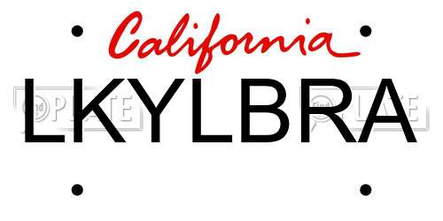 LKYLBRA California License Plate