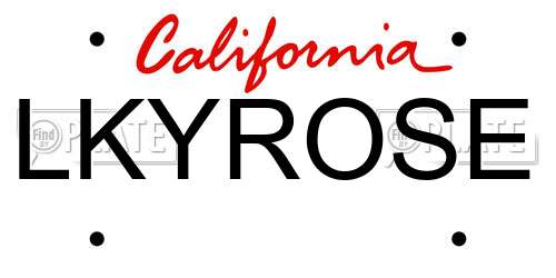 LKYROSE California License Plate