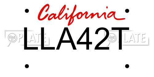 LLA42T California License Plate
