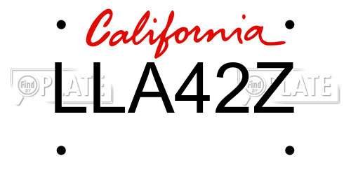 LLA42Z California License Plate