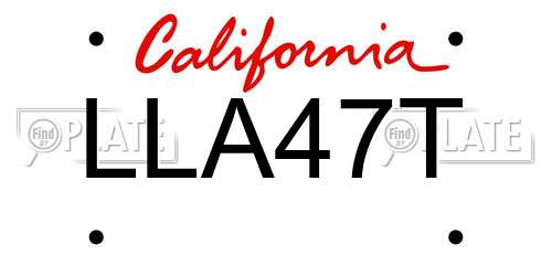 LLA47T California License Plate