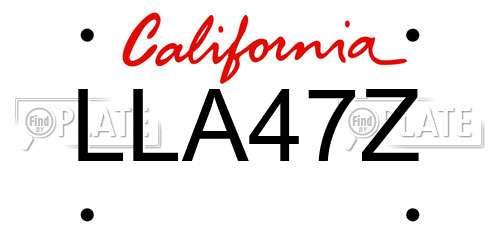 LLA47Z California License Plate