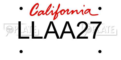 LLAA27 California License Plate