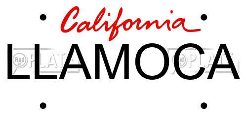 LLAMOCA California License Plate