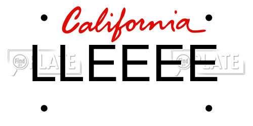 LLEEEE California License Plate