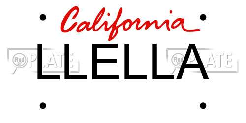 LLELLA California License Plate