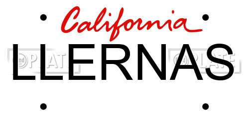 LLERNAS California License Plate