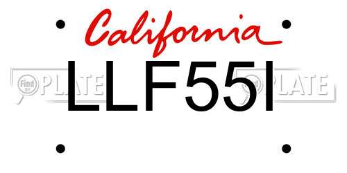LLF55I California License Plate