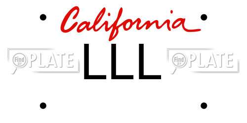 LLL California License Plate