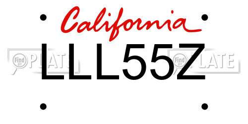 LLL55Z California License Plate