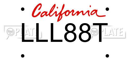LLL88T California License Plate