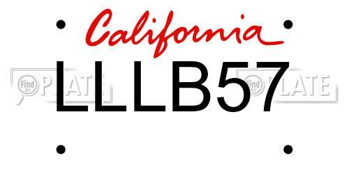 LLLB57 California License Plate