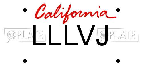 LLLVJ California License Plate