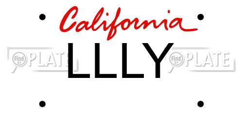 LLLY California License Plate