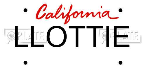 LLOTTIE California License Plate